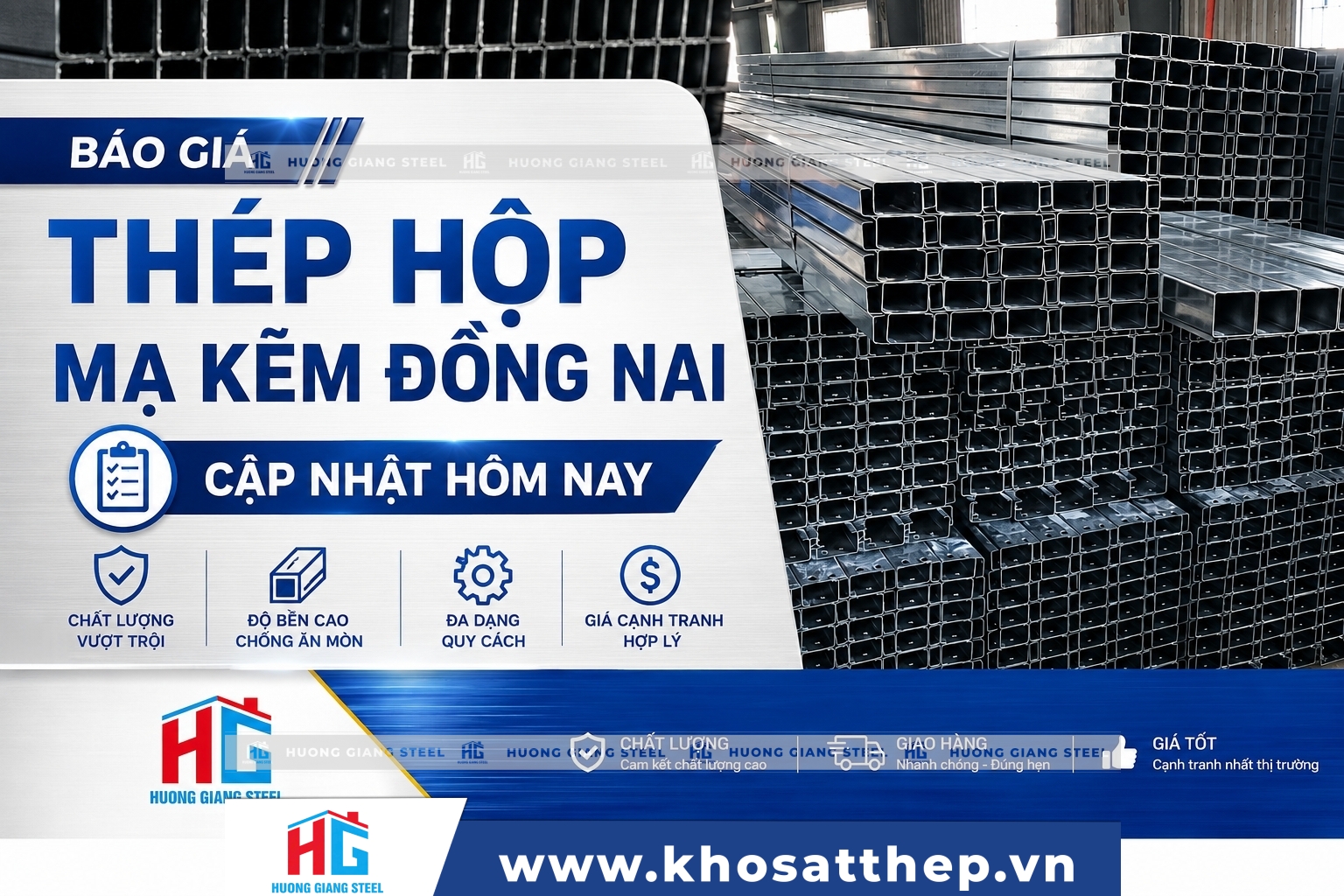 Giá thép hộp mạ kẽm Đồng Nai