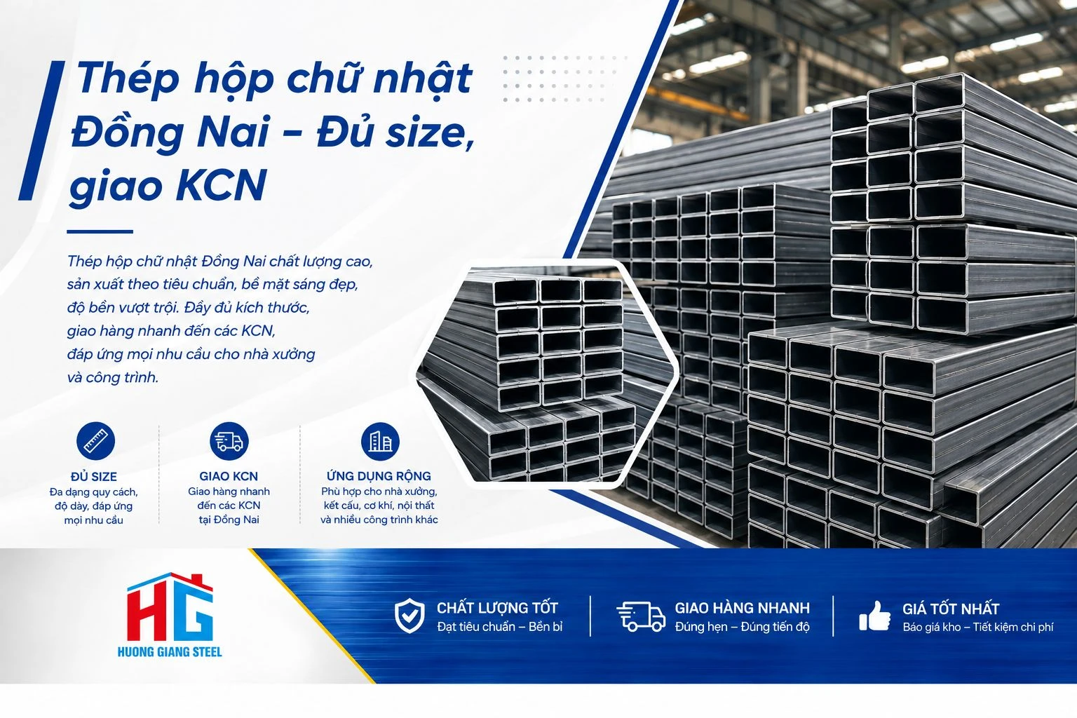 Thép hộp chữ nhật Đồng Nai