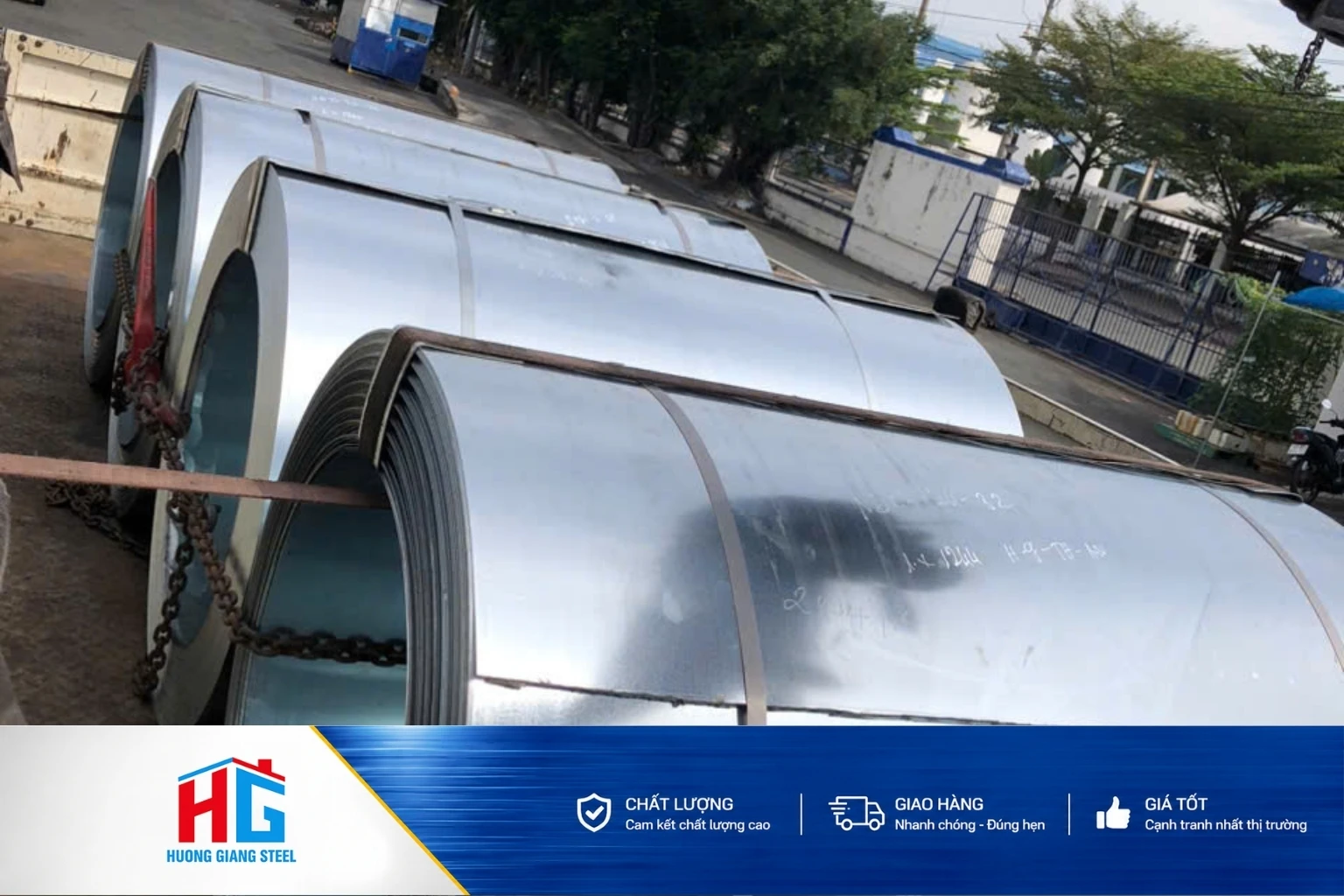 Kho thép tấm Đồng Nai của Hương Giang Steel — hàng tồn dồi dào, sẵn sàng giao KCN ngay trong ngày.
