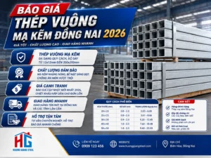 Báo giá thép vuông mạ kẽm Đồng Nai 2026