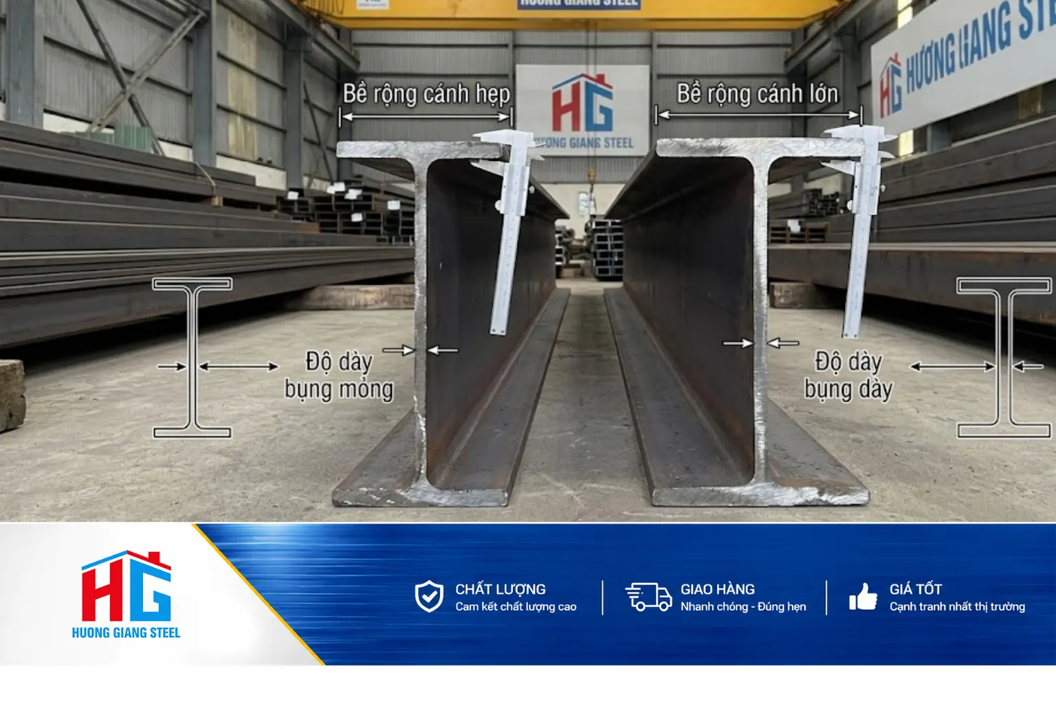 thép I vs H beam