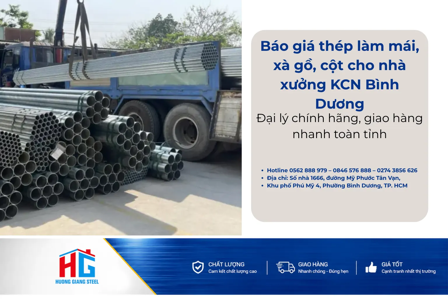 Báo giá thép làm mái xà gồ cột Bình Dương