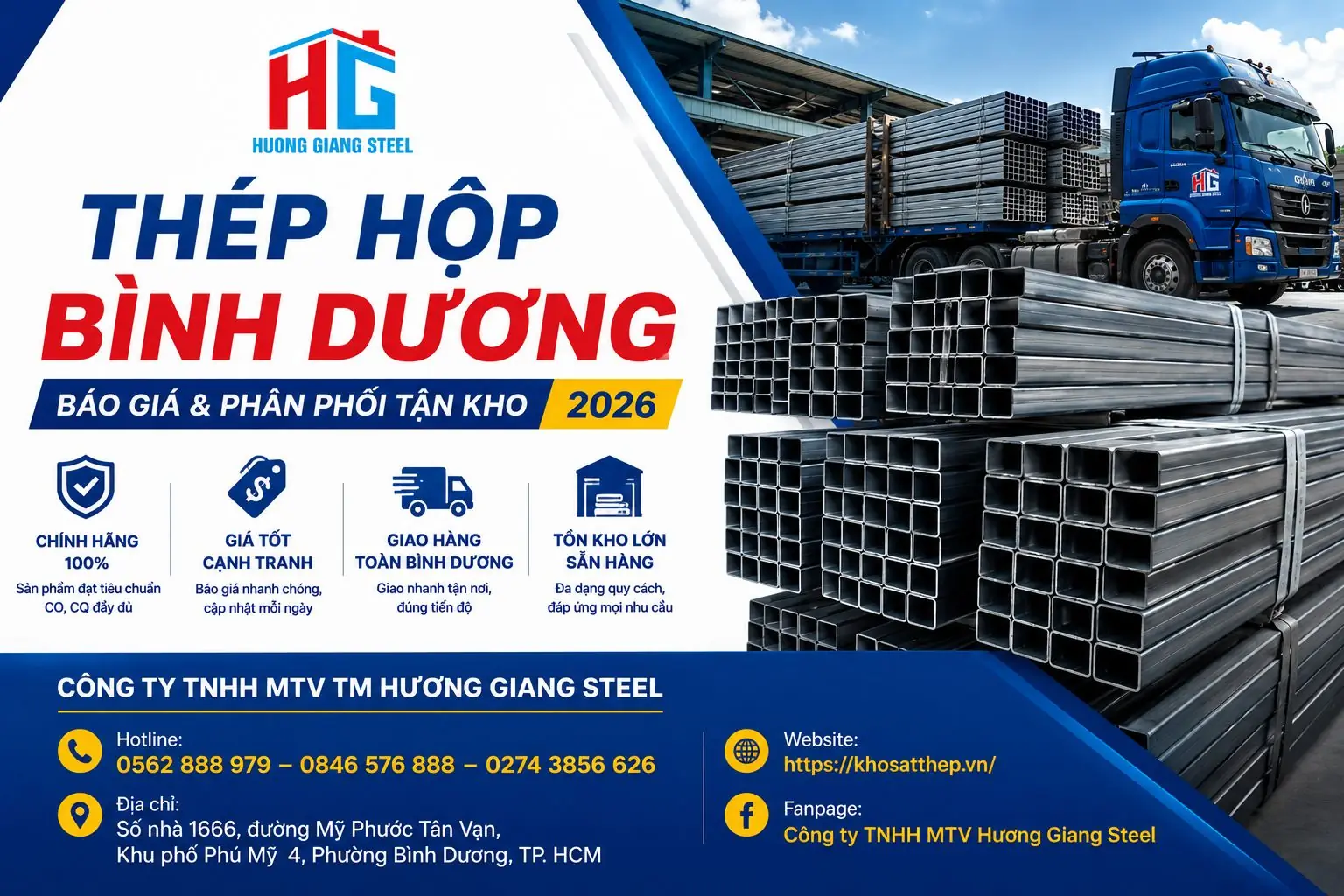 Thép hộp Bình Dương - Báo giá & Phân phối tận kho 2026